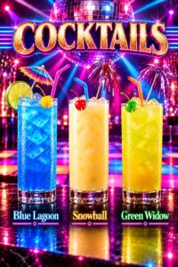 Echte 80s cocktails ontbreken deze avond niet. 
